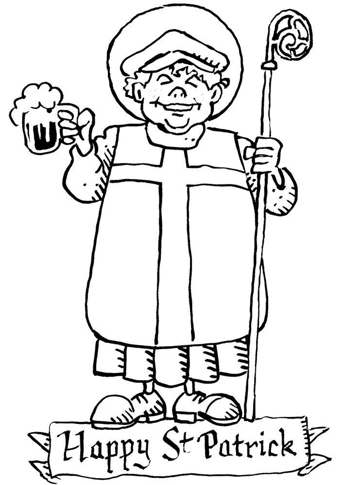 Desenho de Dia De São Patrício para colorir e imprimir: número 16