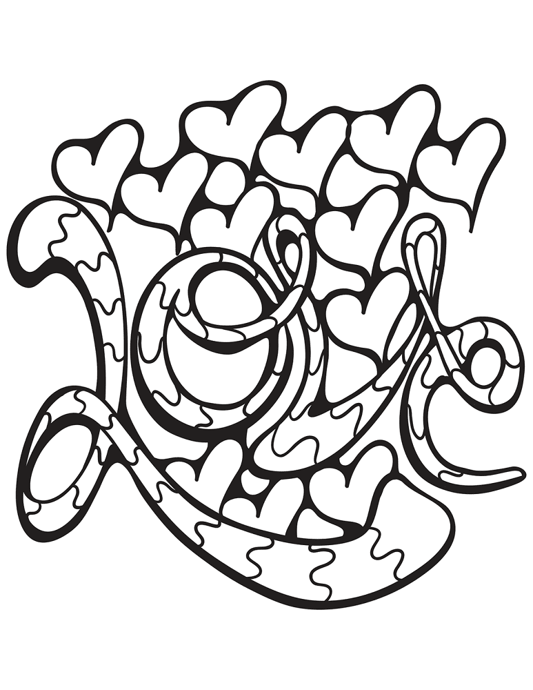 Desenho de Dia De São Valentm para colorir e imprimir: número 4