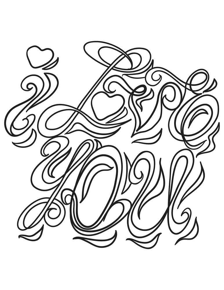Desenho de Dia De São Valentm para colorir e imprimir: número 5
