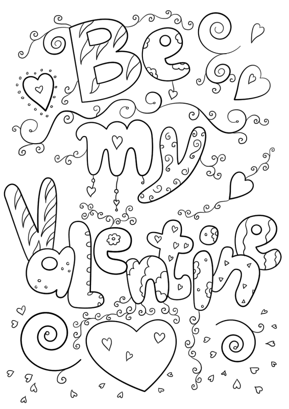 Desenho de Dia De São Valentm para colorir e imprimir: número 6