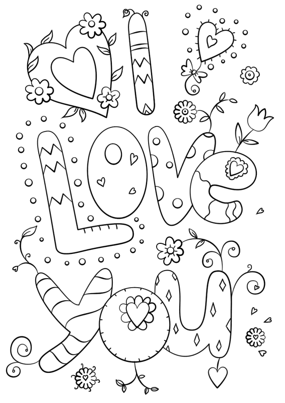 Desenho de Dia De São Valentm para colorir e imprimir: número 15