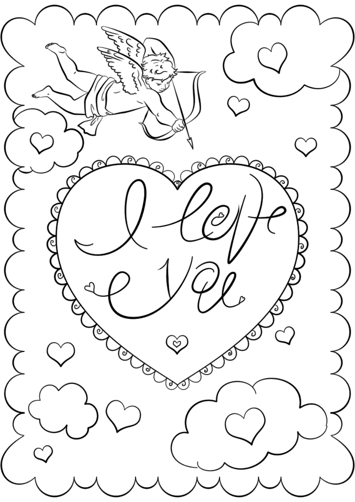 Desenho de Dia De São Valentm para colorir e imprimir: número 41