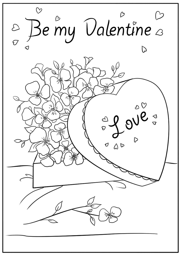 Desenho de Dia De São Valentm para colorir e imprimir: número 42