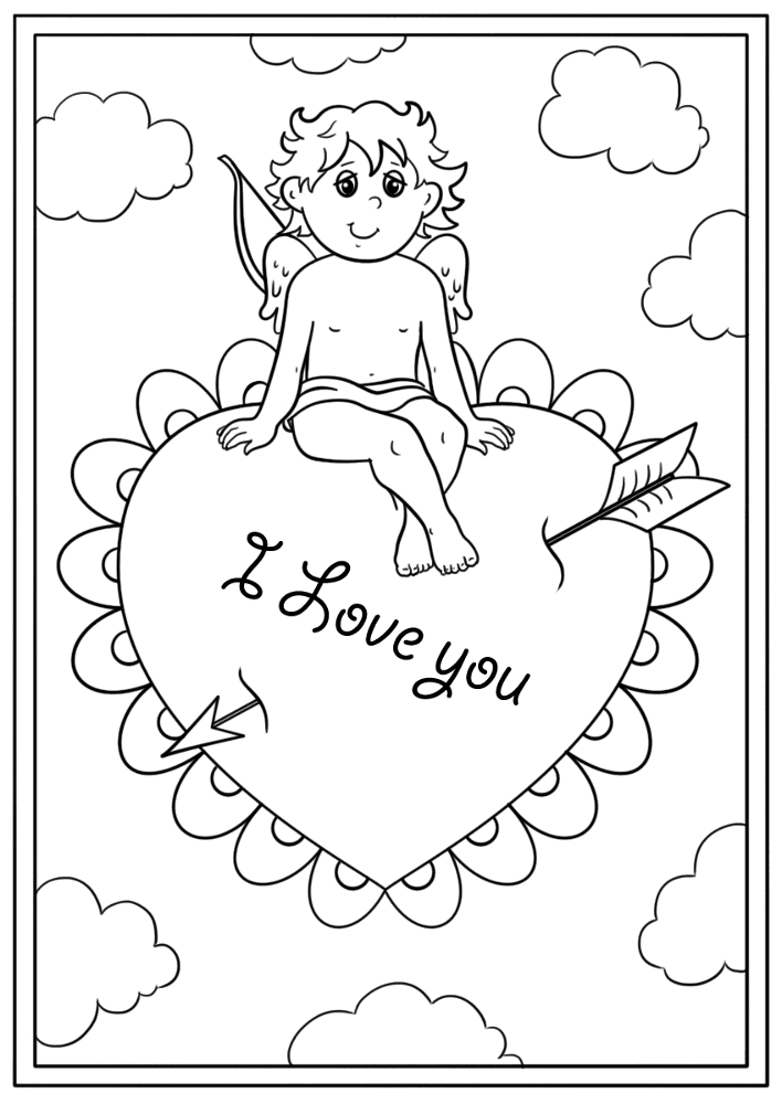 Desenho de Dia De São Valentm para colorir e imprimir: número 46