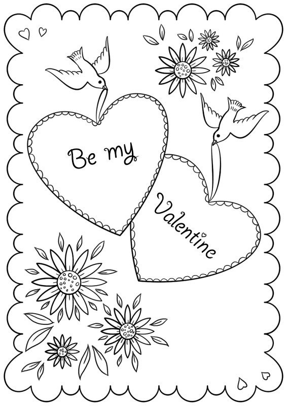 Desenho de Dia De São Valentm para colorir e imprimir: número 47