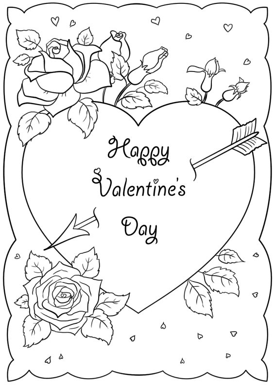 Desenho de Dia De São Valentm para colorir e imprimir: número 48