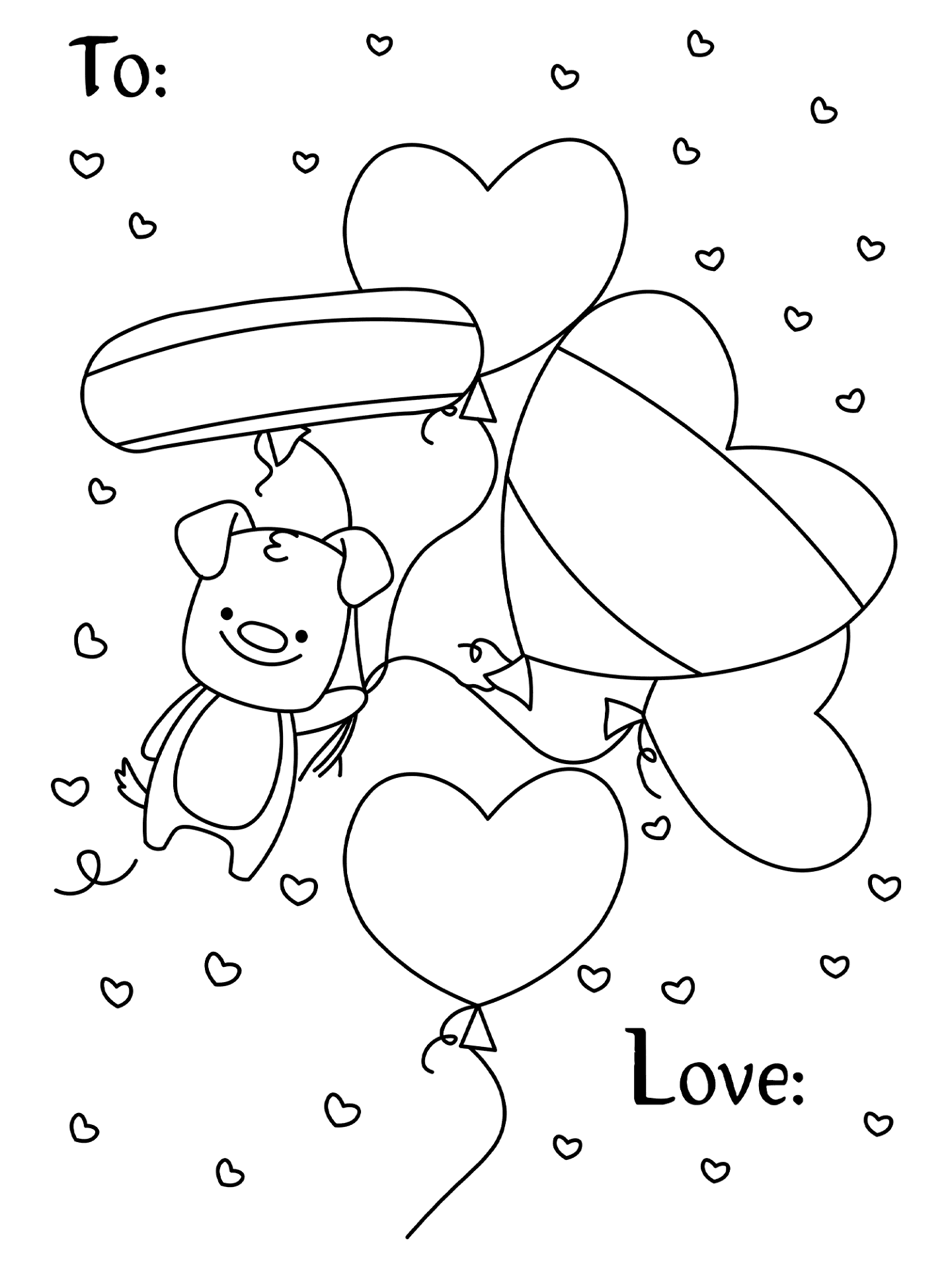 Desenho de Dia De São Valentm para colorir