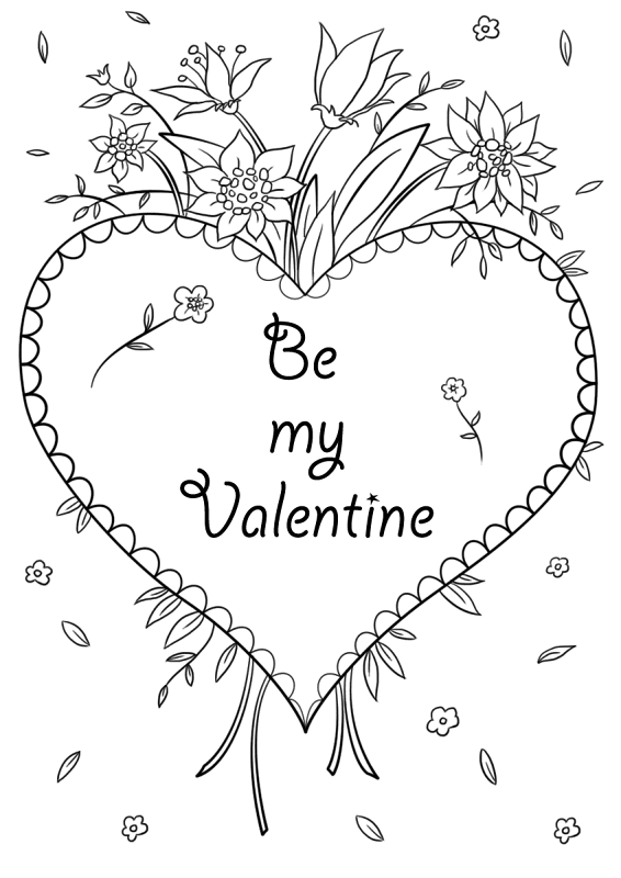 Desenho de Dia De São Valentm para colorir