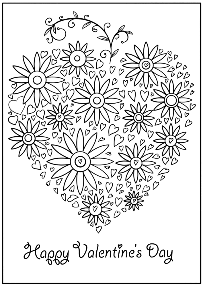 Desenho de Dia De São Valentm para colorir