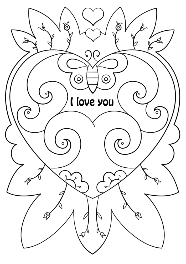 Desenho de Dia De São Valentm para colorir