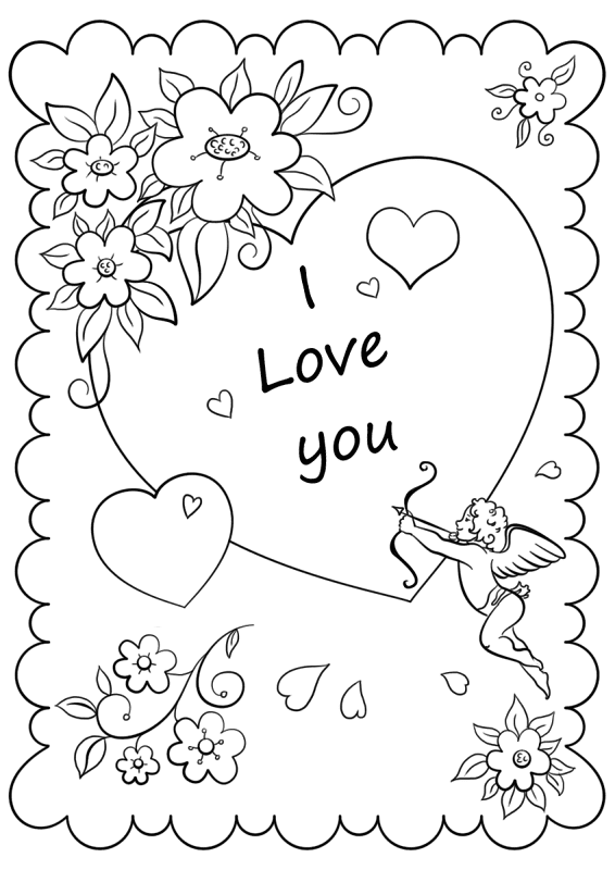 Desenho de Dia De São Valentm para colorir