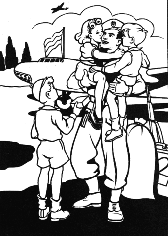 Desenho de Dia Do Armistício para colorir e imprimir: número 4
