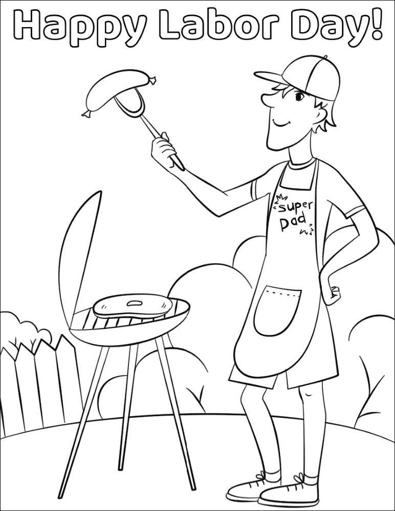 Desenho de Dia Do Trabalho para colorir e imprimir: número 1