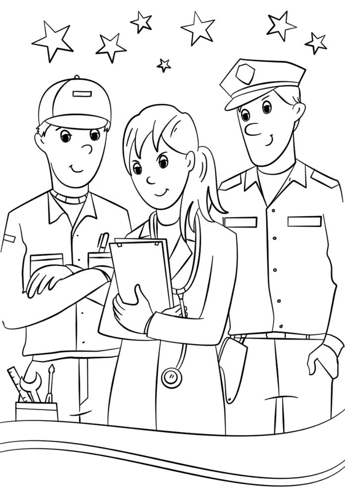 Desenho de Dia Do Trabalho para colorir e imprimir: número 6