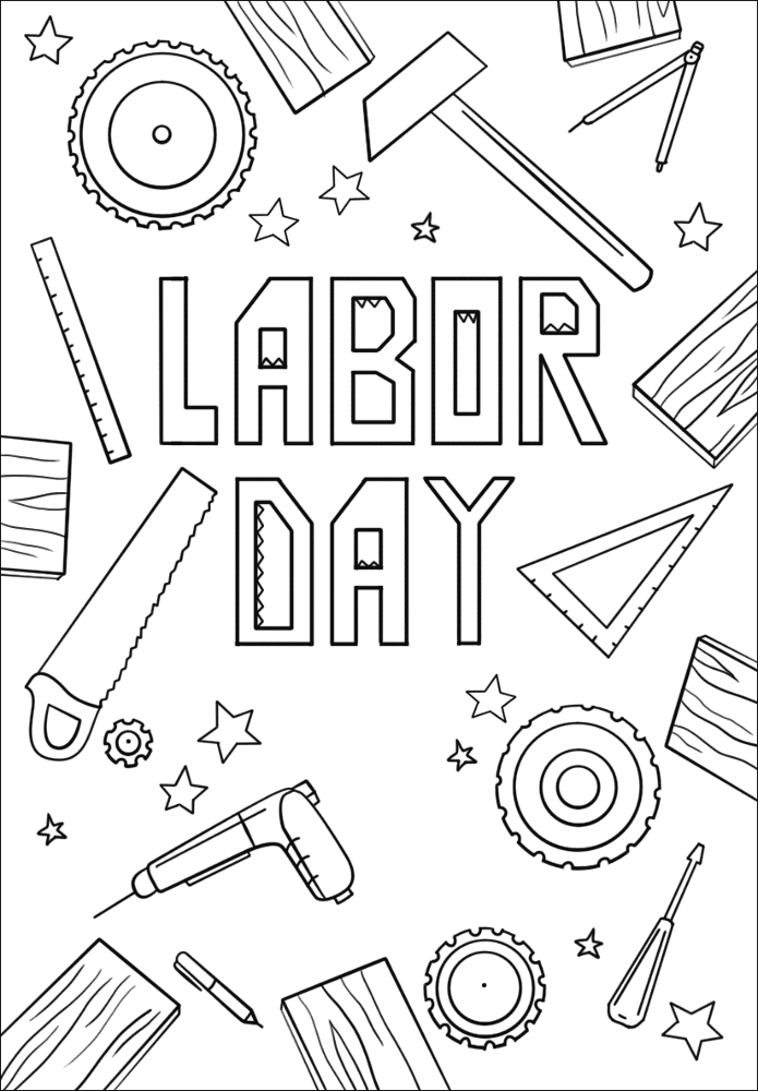 Desenho de Dia Do Trabalho para colorir e imprimir: número 19