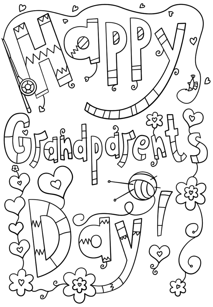 Desenho de Dia Dos Avós para colorir e imprimir: número 15