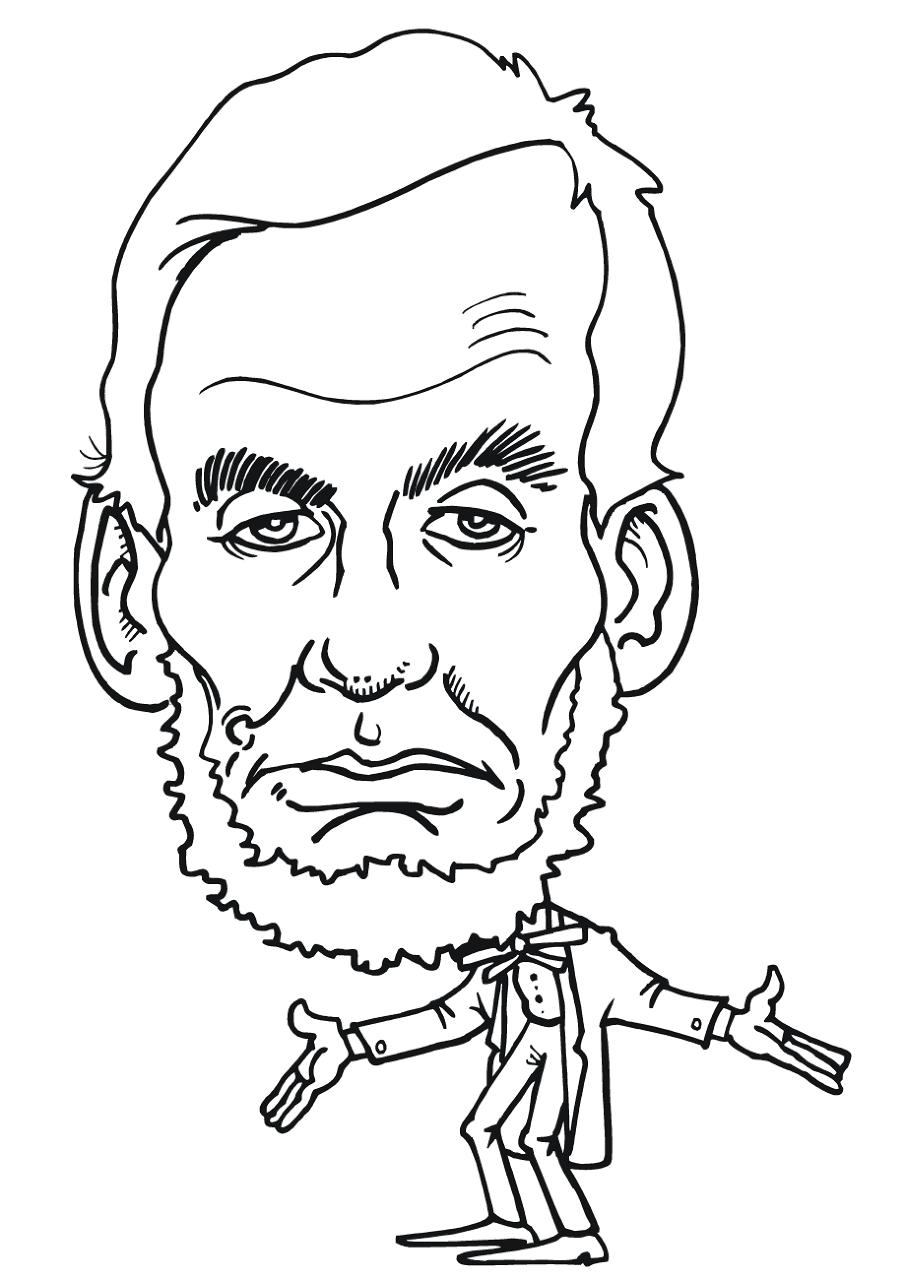 Desenho de Dia Dos Presidentes para colorir e imprimir: número 3