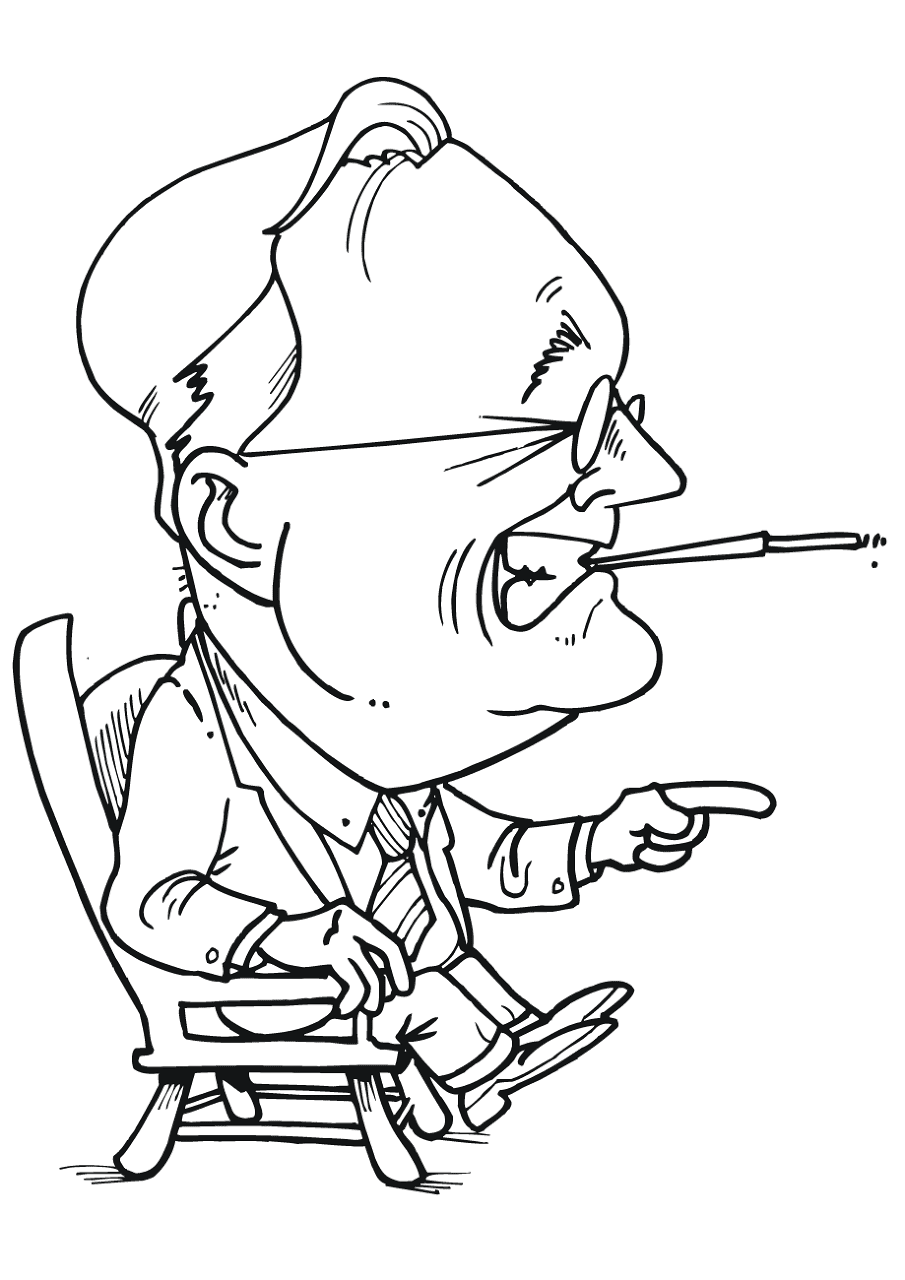 Desenho de Dia Dos Presidentes para colorir e imprimir: número 8