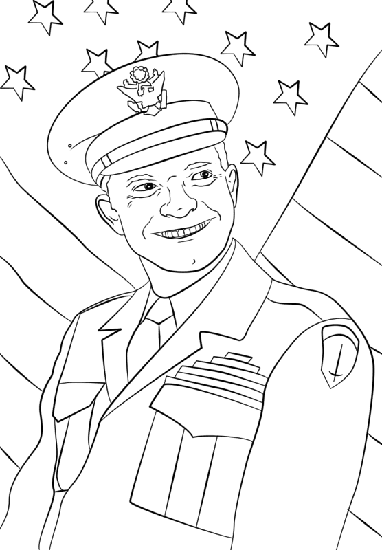 Desenho de Dia Dos Presidentes para colorir e imprimir: número 9