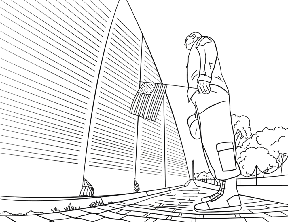 Desenho de Dia Dos Veteranos para colorir e imprimir: número 1