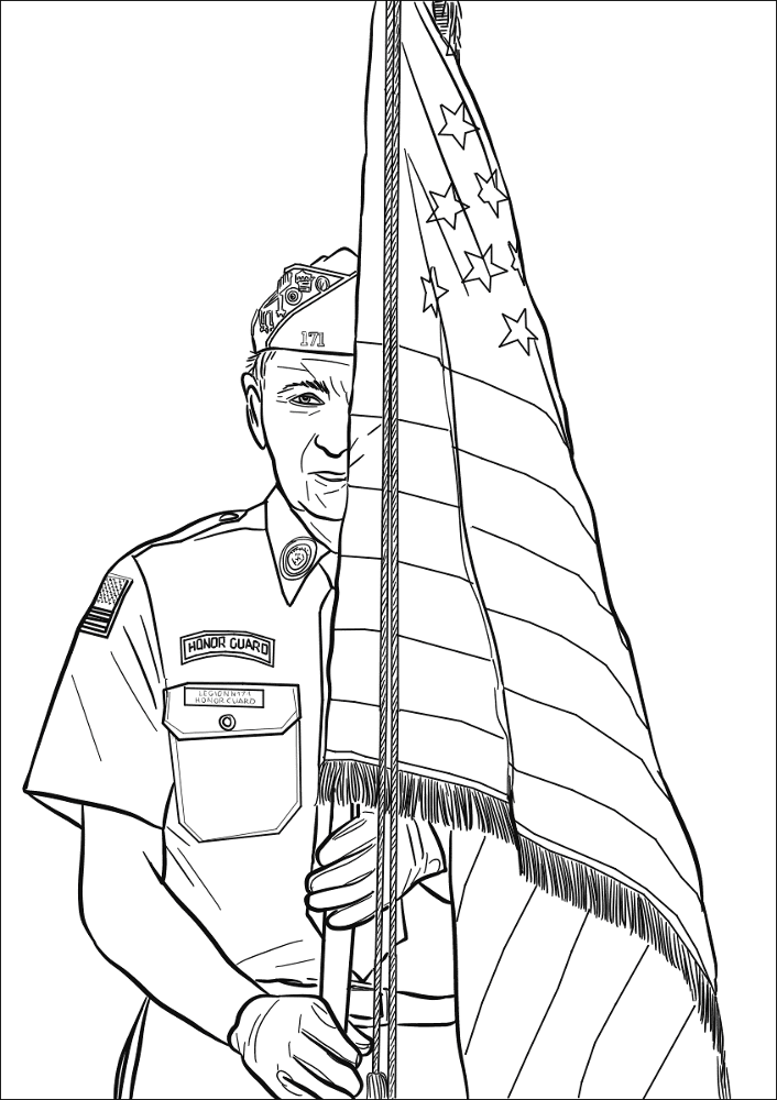 Desenho de Dia Dos Veteranos para colorir e imprimir: número 4