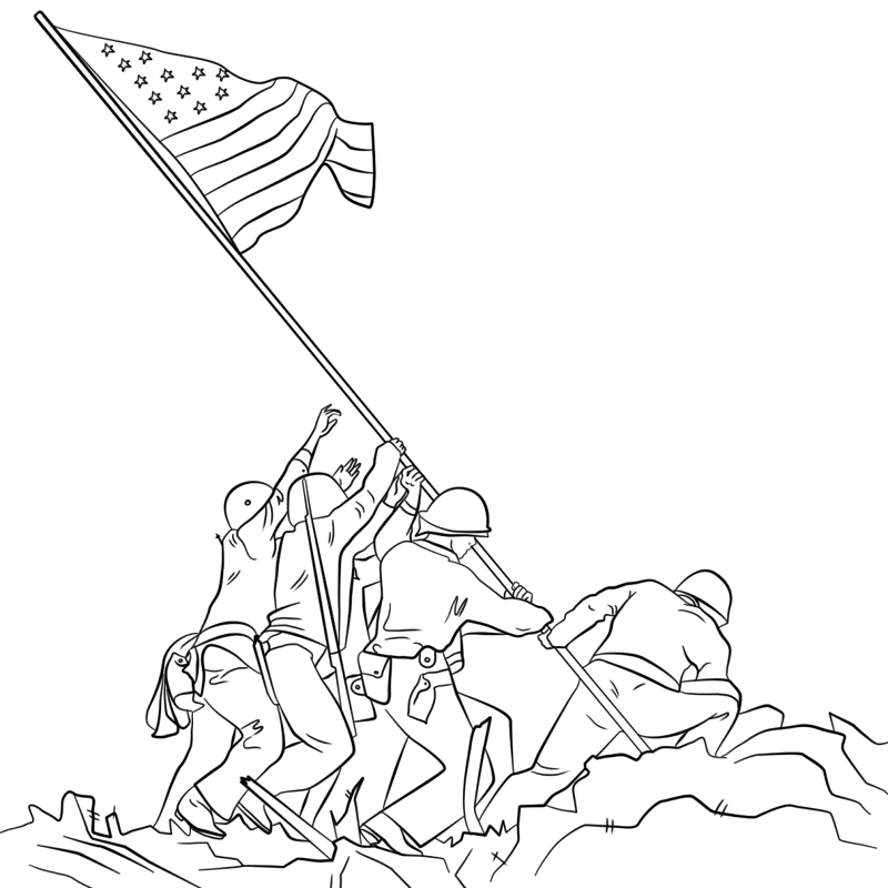 Desenho de Dia Dos Veteranos para colorir e imprimir: número 7