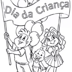 Desenho de Dia das Criancas para colorir e imprimir: número 1