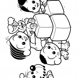 Desenho de Dia das Criancas para colorir e imprimir: número 4