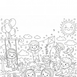 Desenho de Dia das Criancas para colorir e imprimir: número 7