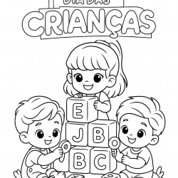 Desenho de Dia das Criancas para colorir e imprimir: número 13