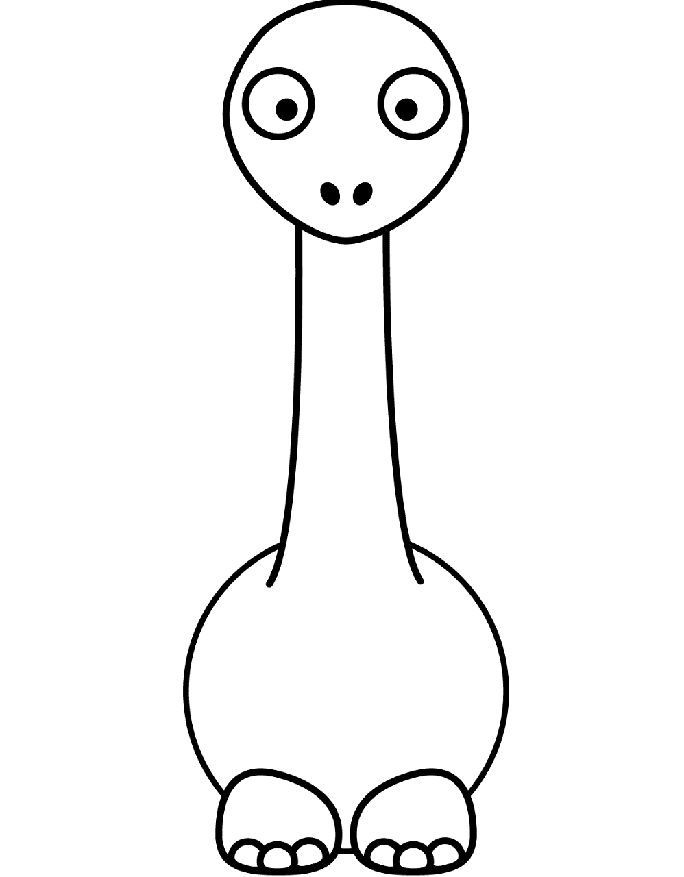 Desenho de Diplodoco para colorir e imprimir: número 5