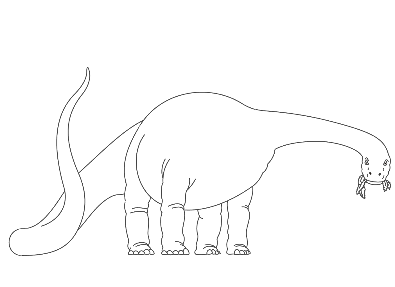 Desenho de Diplodoco para colorir e imprimir: número 10