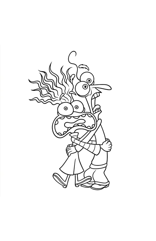 Desenho de Divertidamente para colorir e imprimir: número 1