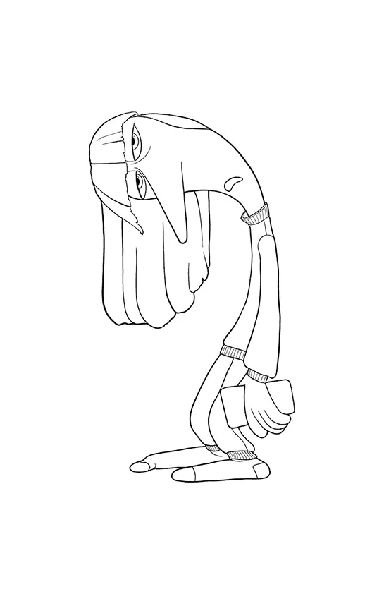 Desenho de Divertidamente para colorir e imprimir: número 2