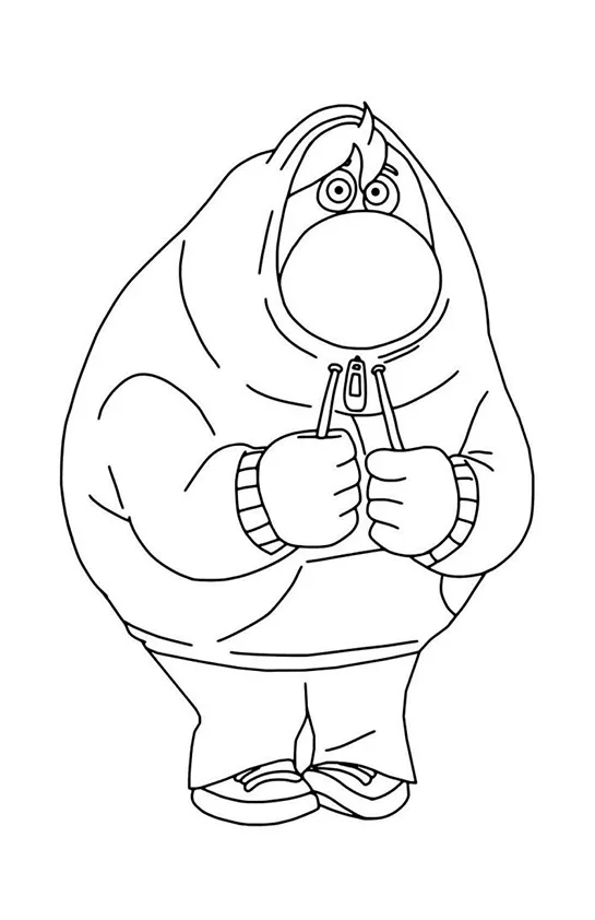 Desenho de Divertidamente para colorir e imprimir: número 4