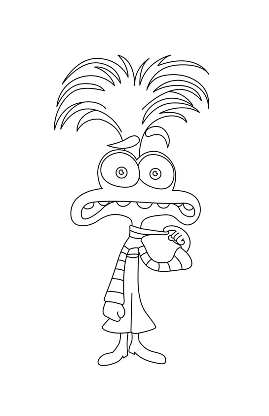 Desenho de Divertidamente para colorir e imprimir: número 6