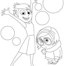 Desenho de Divertidamente para colorir e imprimir: número 9