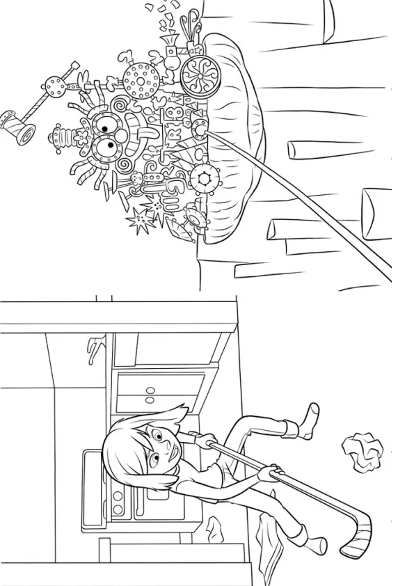 Desenho de Divertidamente para colorir e imprimir: número 18