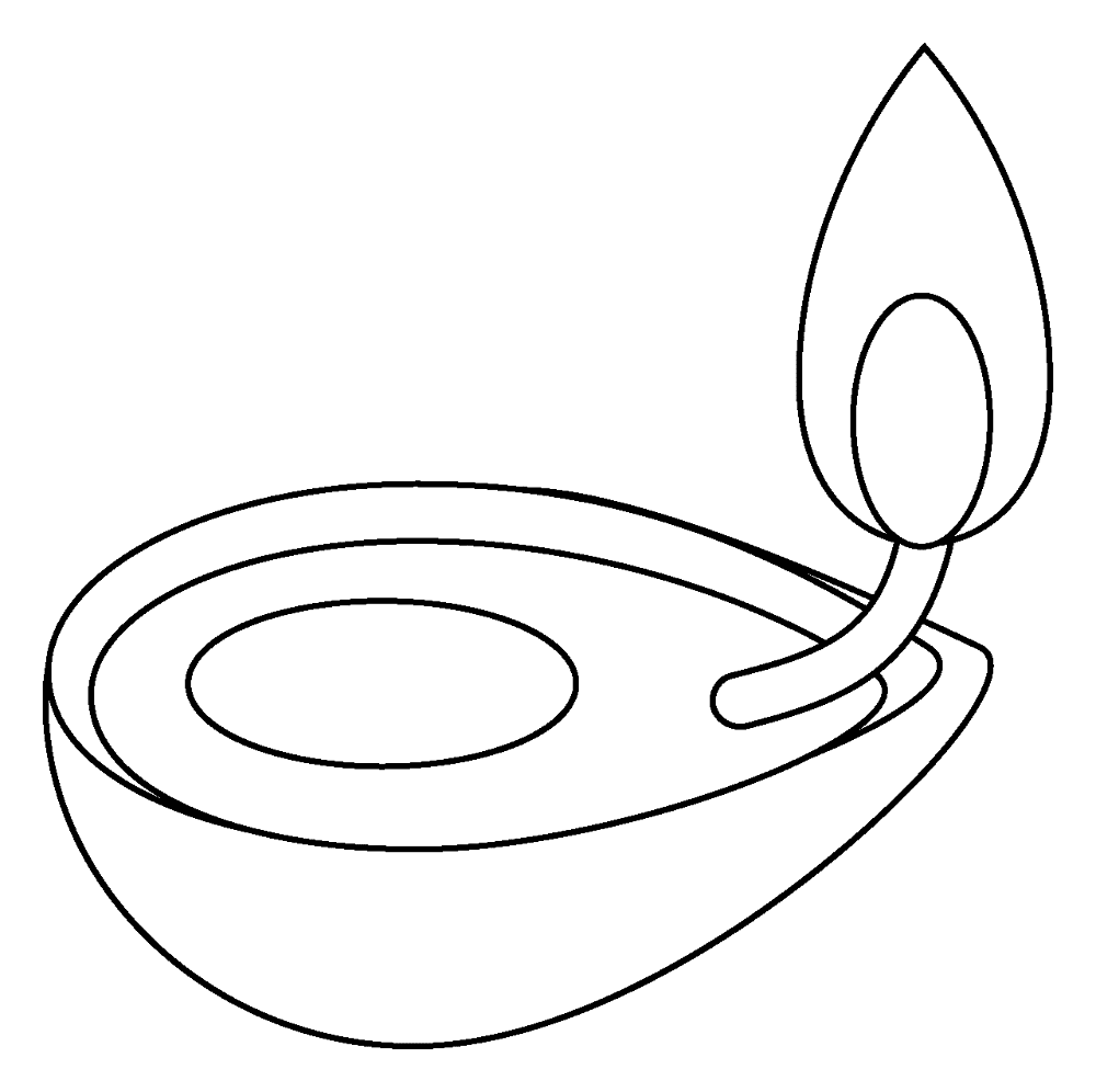 Desenho de Diwali para colorir e imprimir: número 3