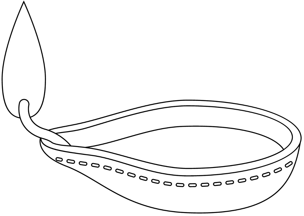 Desenho de Diwali para colorir e imprimir: número 10