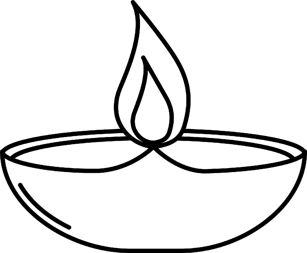 Desenho de Diwali para colorir e imprimir: número 11