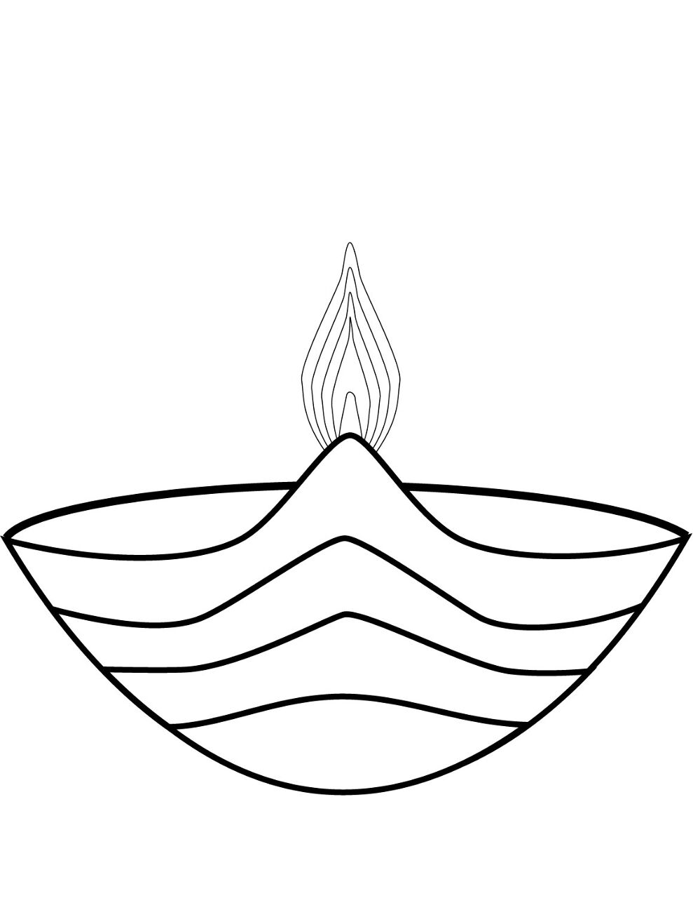 Desenho de Diwali para colorir e imprimir: número 15