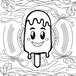 Desenho de Doces para colorir e imprimir: número 4