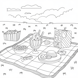 Desenho de Doces para colorir e imprimir: número 6