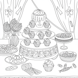 Desenho de Doces para colorir e imprimir: número 8