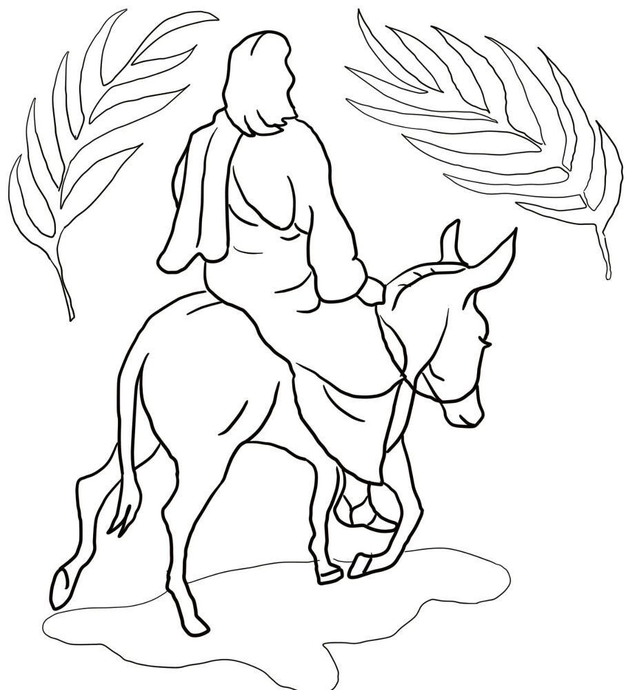 Desenho de Domingo De Ramos para colorir e imprimir: número 5