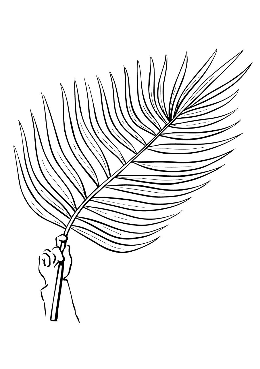 Desenho de Domingo De Ramos para colorir e imprimir: número 10