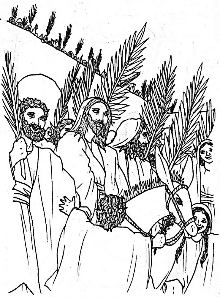 Desenho de Domingo De Ramos para colorir e imprimir: número 11
