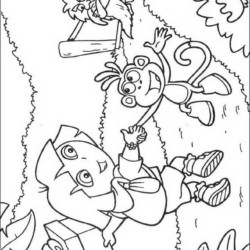 Desenho de Dora para colorir e imprimir: número 2