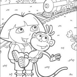 Desenho de Dora para colorir e imprimir: número 7